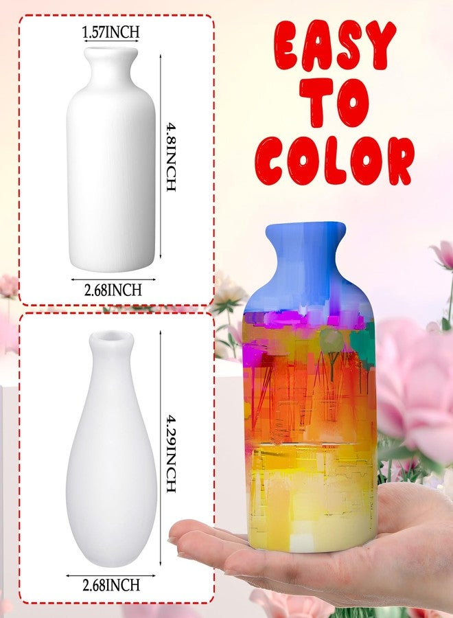 Singhoow 4 Set Paint Your Own Porcelain Paint Vase Art Project White Ceramic Painting Kit for Adults Porcelain Vase Decorating Kit with Christmas Holiday Supplies DIY(Charming) - Image 2